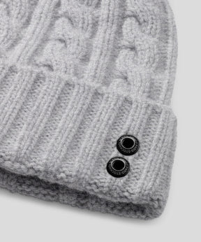 Wool Cashmere Telemark Beanie: Grey Melange