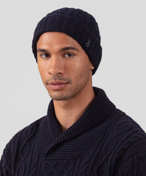 Wool Cashmere Telemark Beanie: Navy