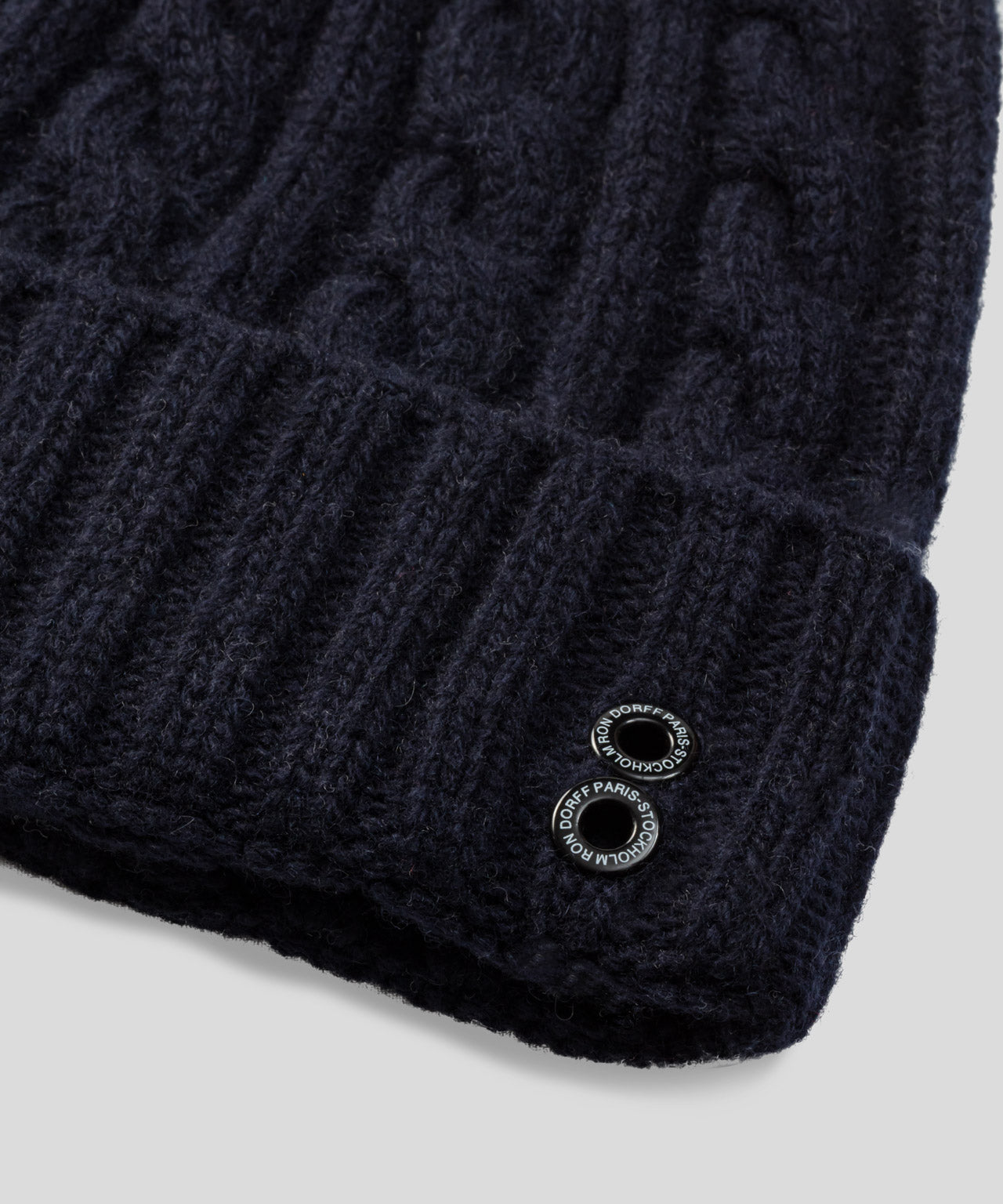 Wool Cashmere Telemark Beanie: Navy