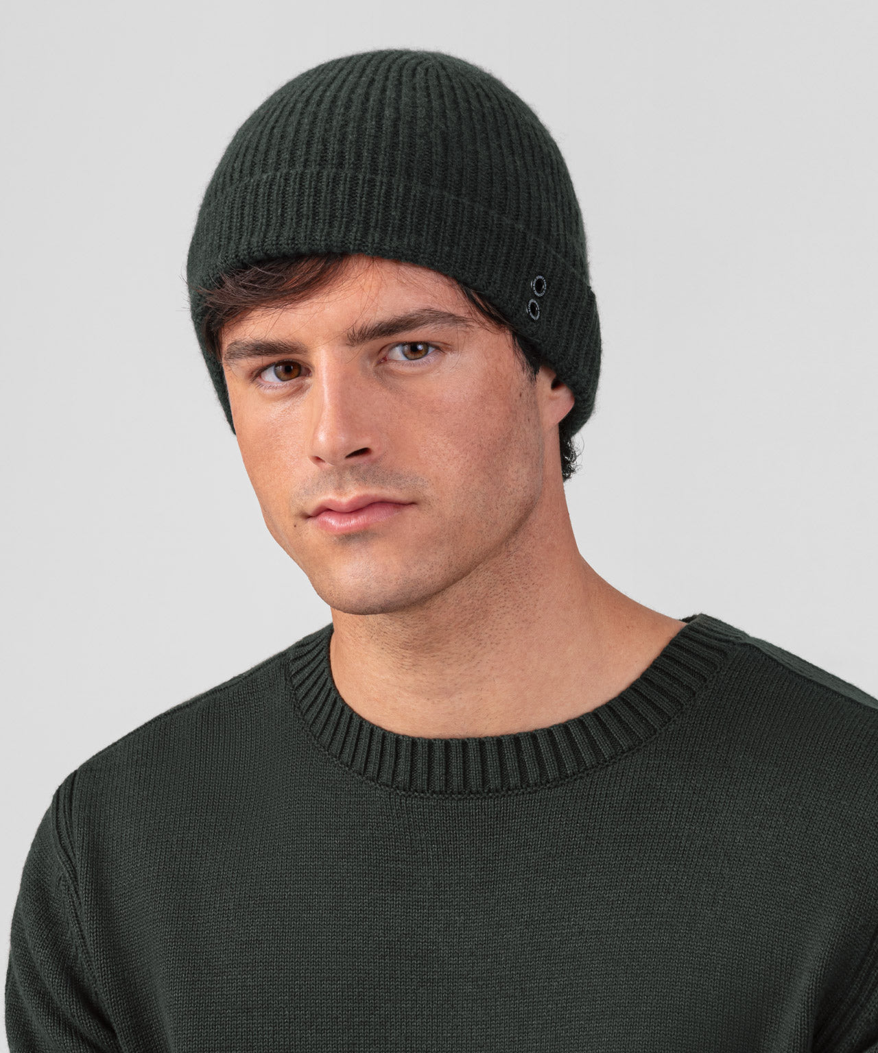 Ribbed Wool Beanies: Dark Khaki
