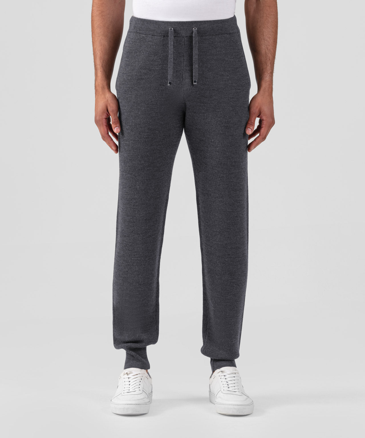 Ribbed Wool Pants: Cosmo Grey