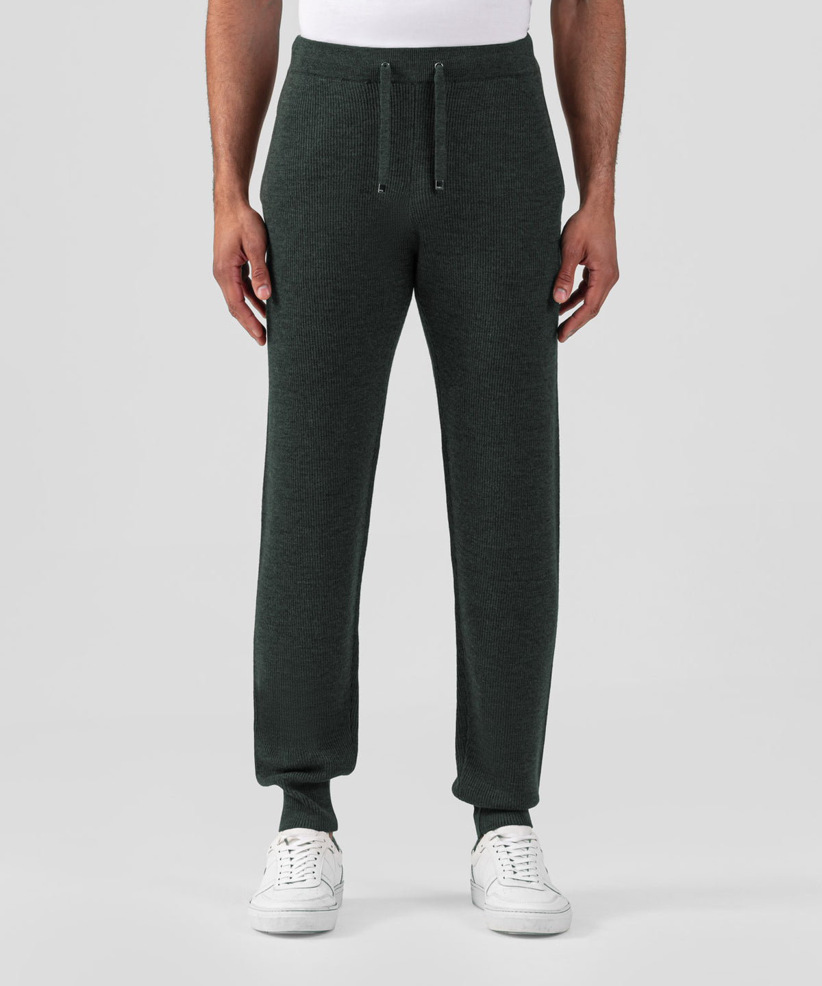 Ribbed Wool Pants: Dark Khaki