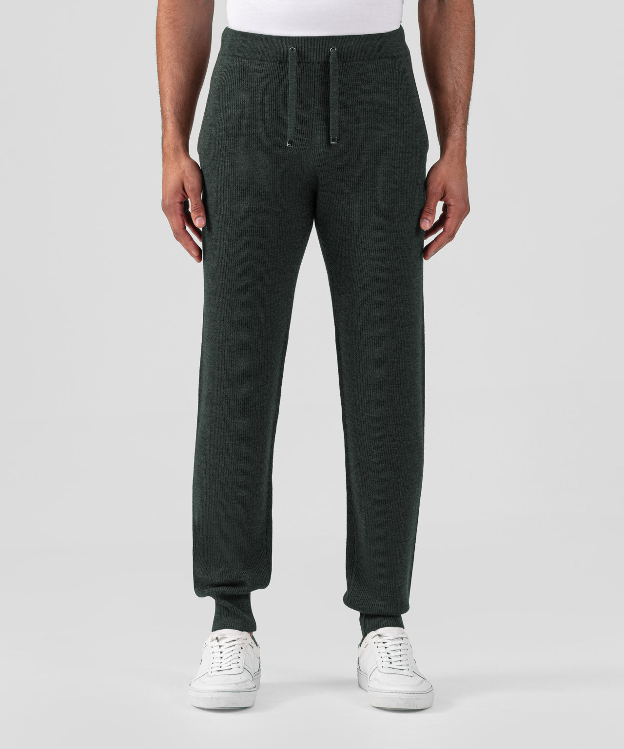 Ribbed Wool Pants: Dark Khaki