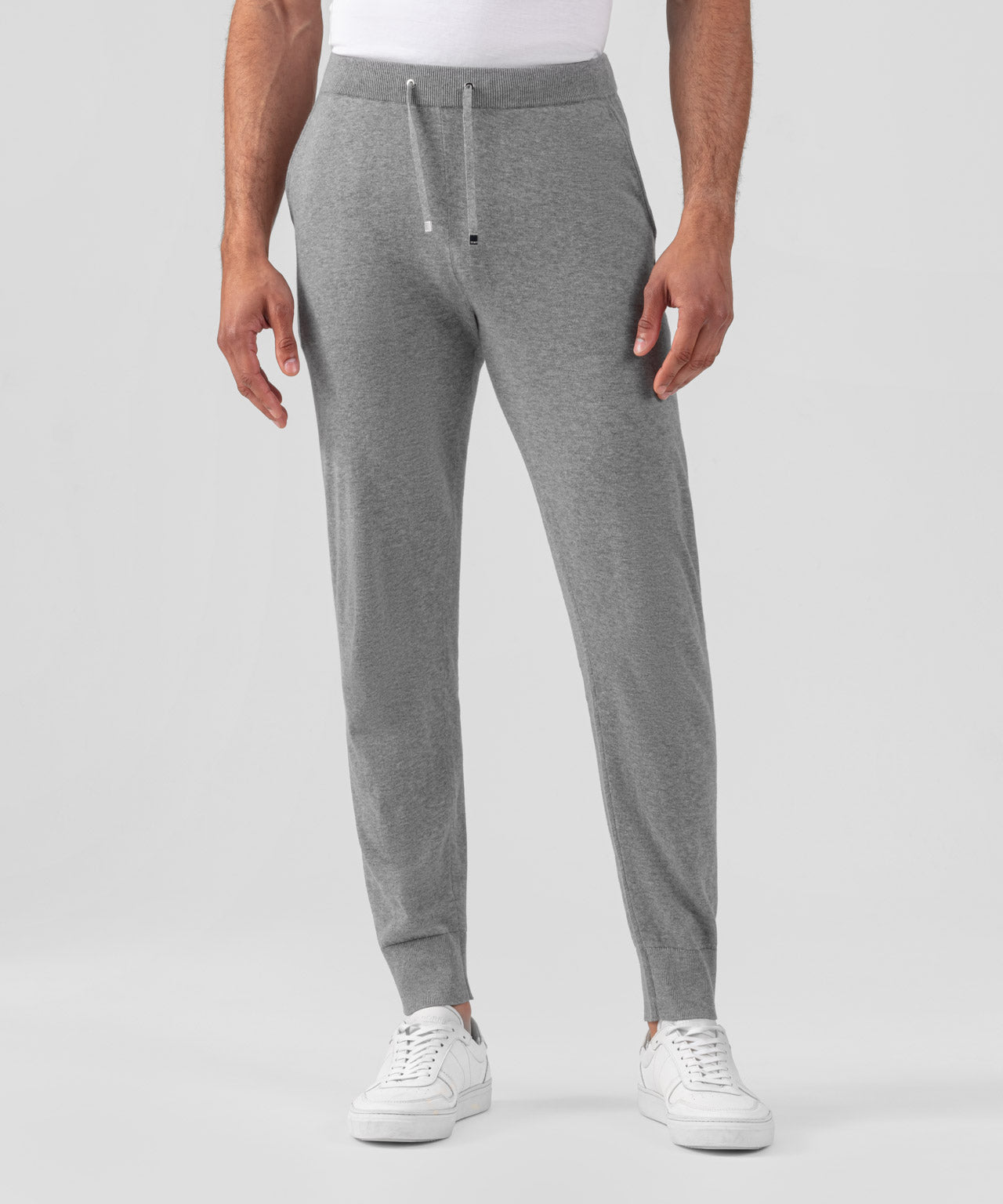 Light Cotton-Silk Pants: Grey Melange