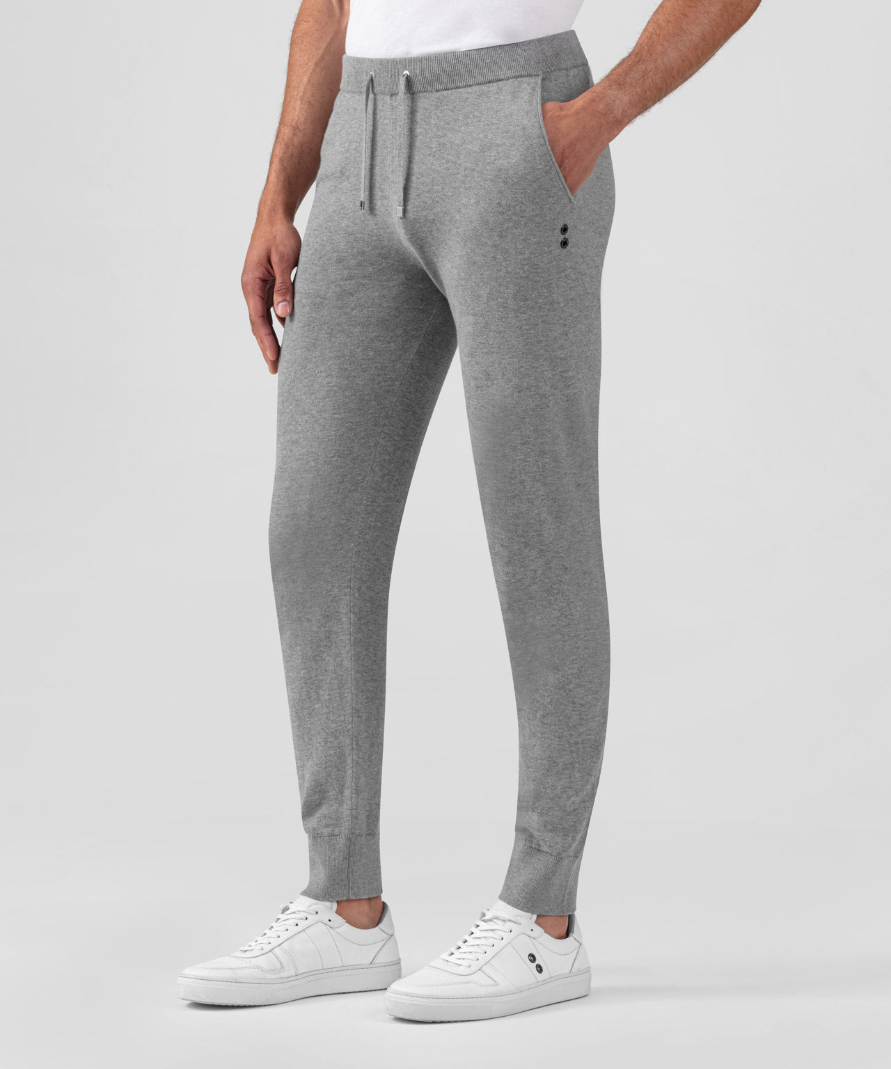 Light Cotton-Silk Pants: Grey Melange