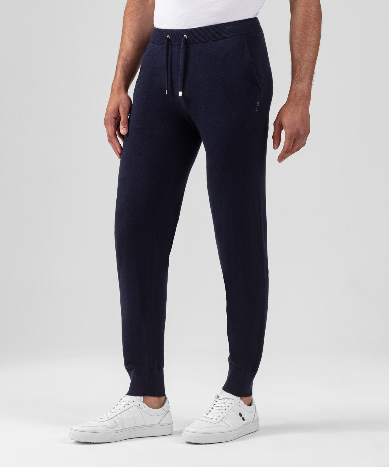 Pantalon en coton et soie léger: Bleu marine