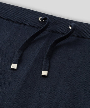 Pantalon en coton et soie léger: Bleu marine