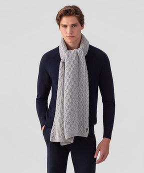 Wool Cashmere Telemark Scarf: Grey Melange