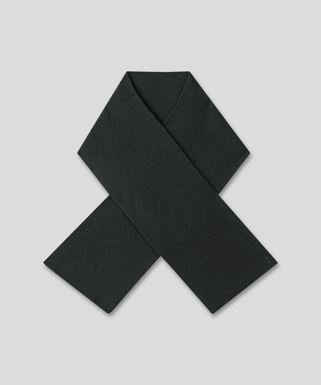 Ribbed Wool Scarf: Dark Khaki