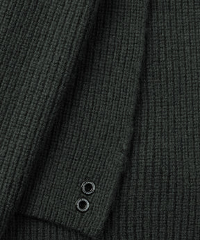 Ribbed Wool Scarf: Dark Khaki