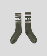 Sports Socks RD w. Stripes: Military Green