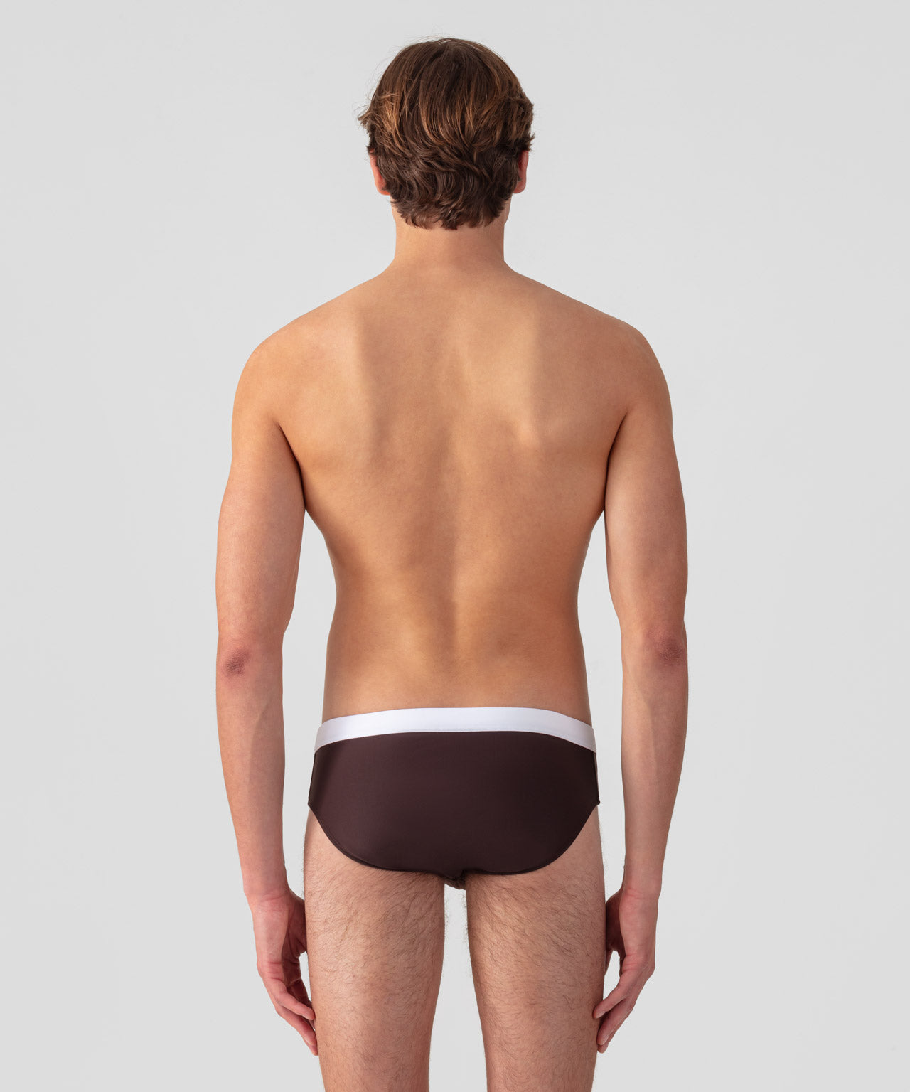 Swim Briefs w. Waistband: Espresso Nude