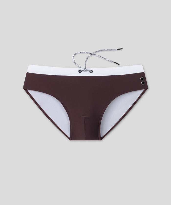 Badeslip mit Bund: Espresso Nude