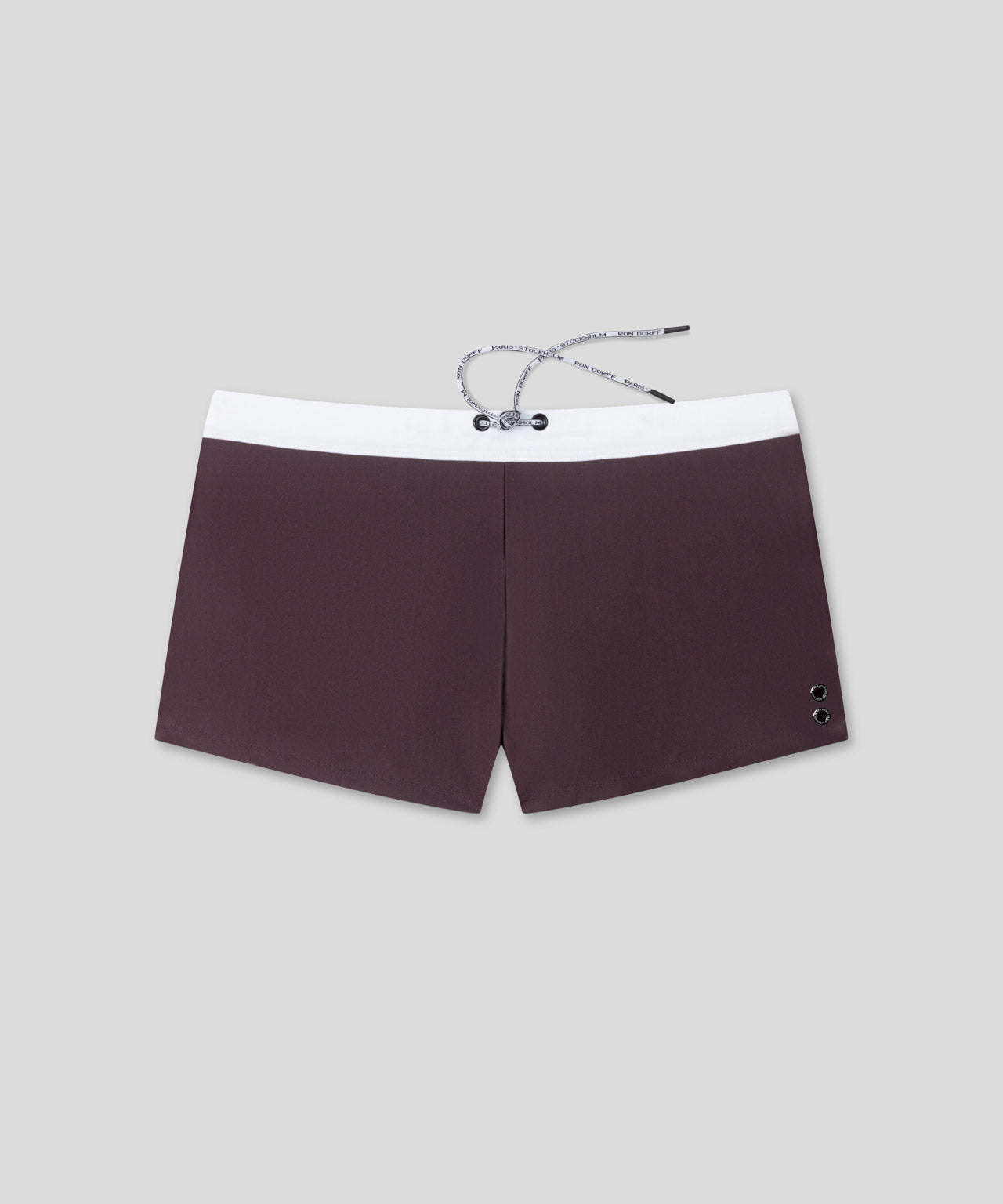 Boxer de bain à ceinture contrastée: Nude espresso