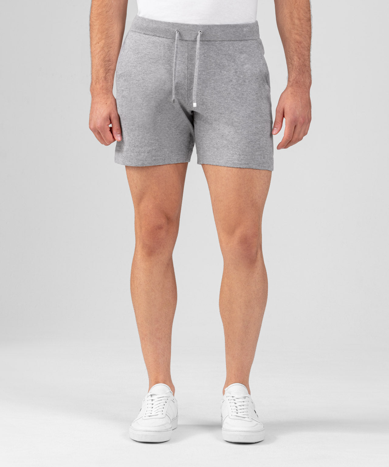 Light Cotton-Silk Shorts: Grey Melange