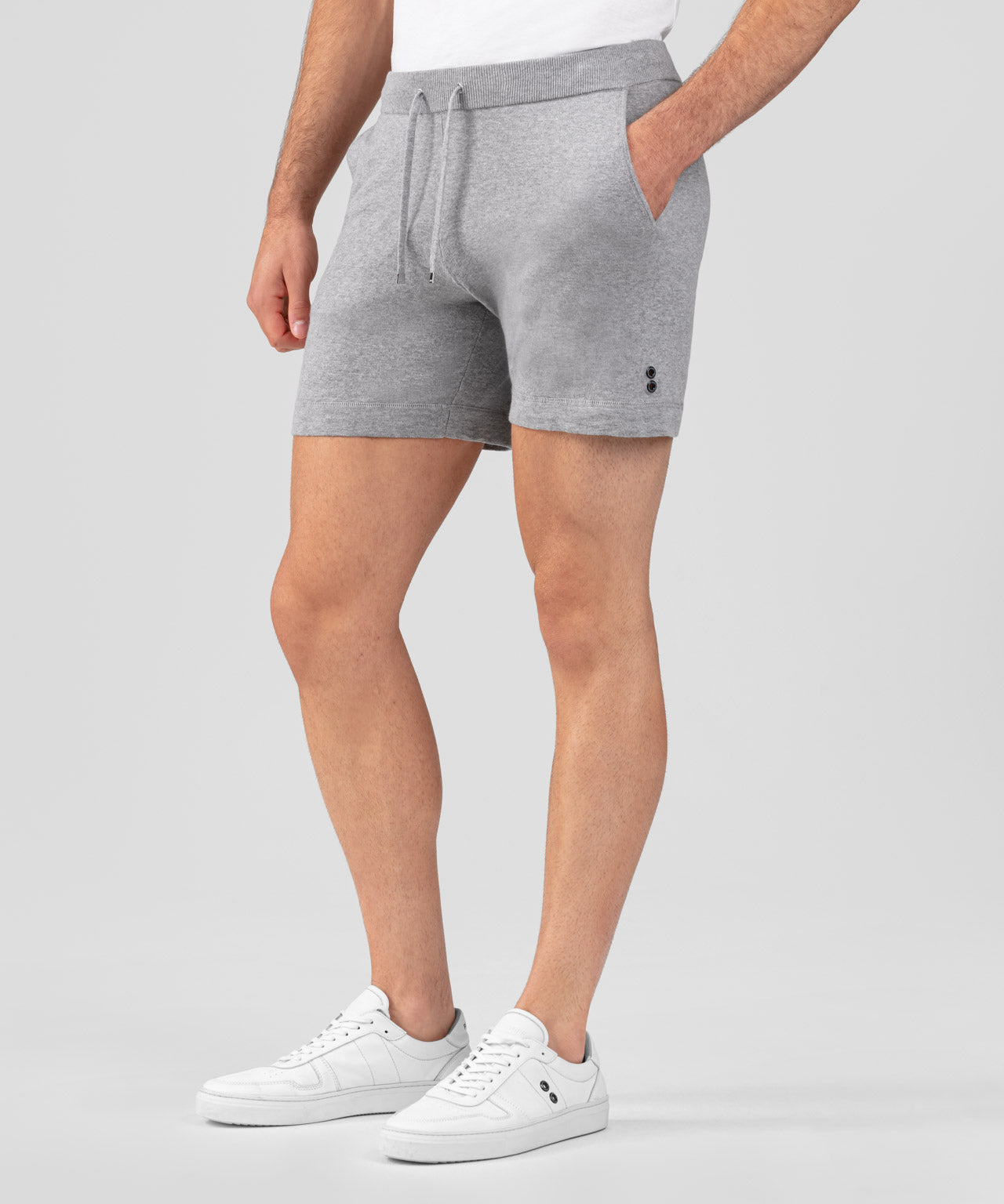 Light Cotton-Silk Shorts: Grey Melange