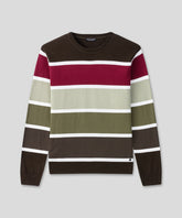 Cotton Panelled Sweater: Dark Khaki