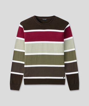 Cotton Panelled Sweater: Dark Khaki