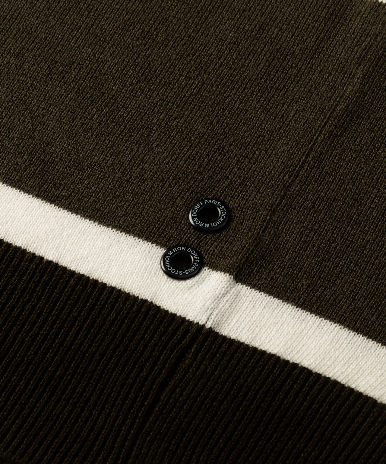 Cotton Panelled Sweater: Dark Khaki