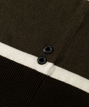 Cotton Panelled Sweater: Dark Khaki