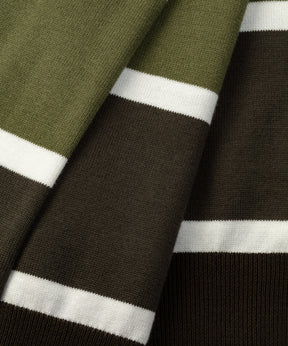 Cotton Panelled Sweater: Dark Khaki