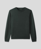 Cotton-Wool Navy Sweater w. Side Rib: Military Green