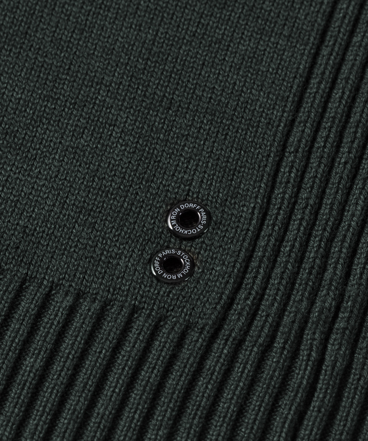 Cotton-Wool Navy Sweater w. Side Rib: Military Green