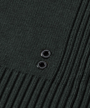 Cotton-Wool Navy Sweater w. Side Rib: Military Green