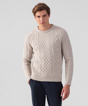 Wool Cashmere Telemark Sweater: Beige Melange