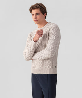 Wool Cashmere Telemark Sweater: Beige Melange