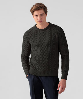 Wool Cashmere Telemark Sweater: Dark Khaki