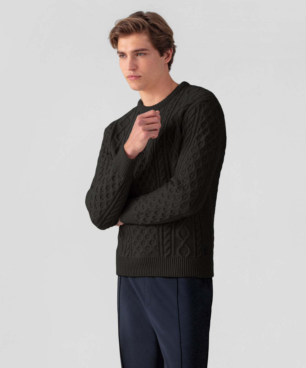 Wool Cashmere Telemark Sweater: Dark Khaki