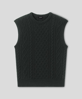 Wool Cashmere Telemark Sleeveless Sweater: Dark Khaki