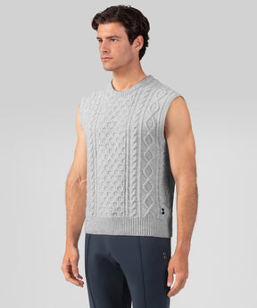 Wool Cashmere Telemark Sleeveless Sweater: Grey Melange