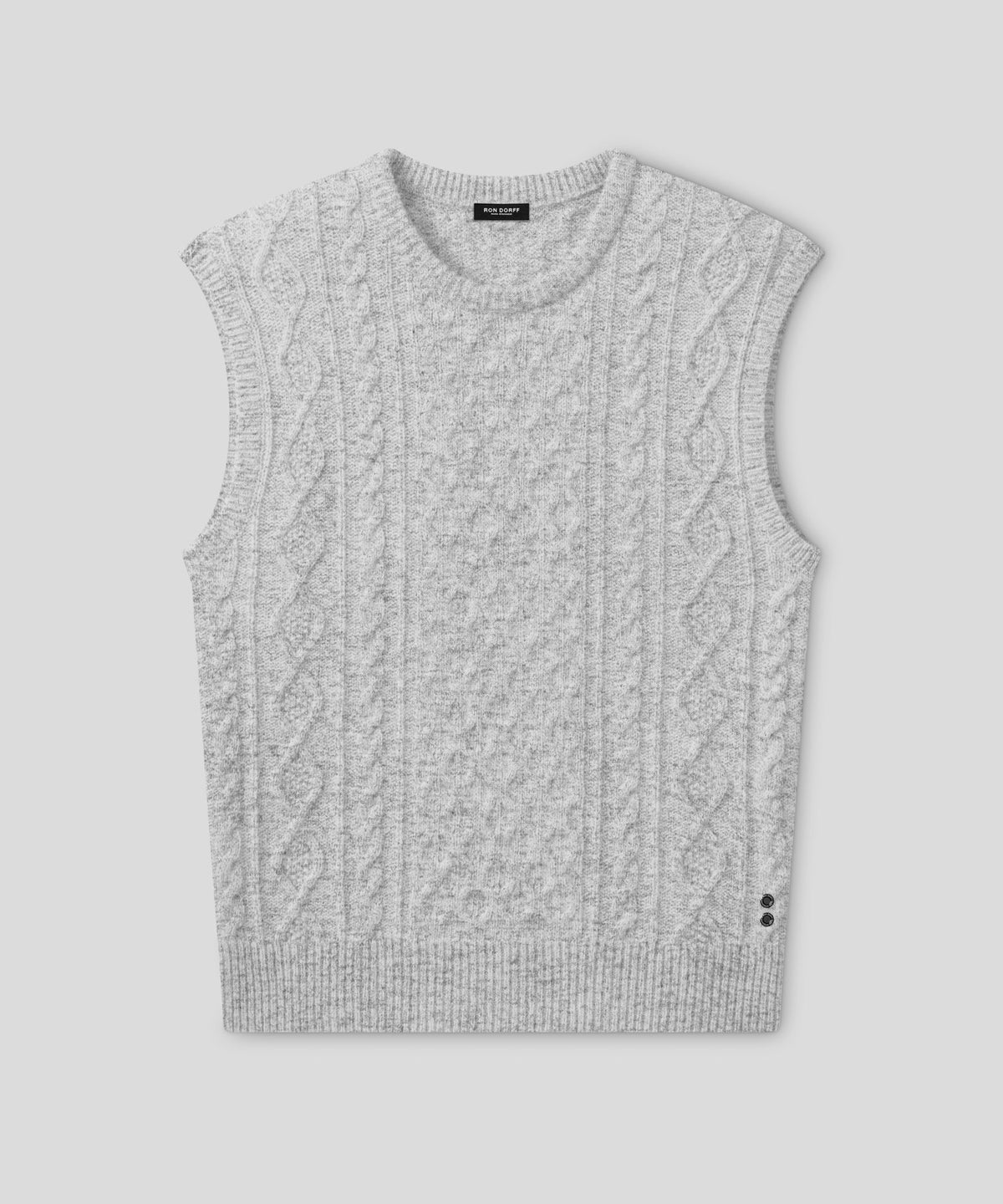 Wool Cashmere Telemark Sleeveless Sweater: Grey Melange