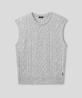 Wool Cashmere Telemark Sleeveless Sweater: Grey Melange