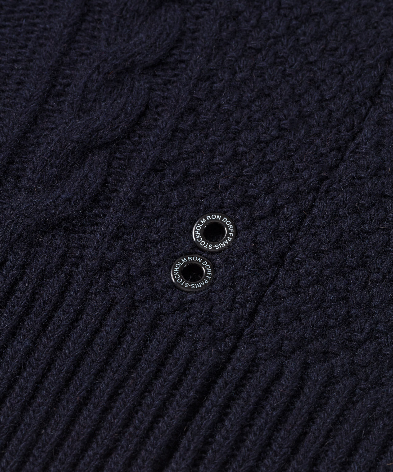 Wool Cashmere Shawl Collar Telemark Sweater: Navy