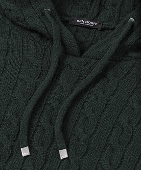Wool Cashmere Telemark Hoodie: Dark Khaki
