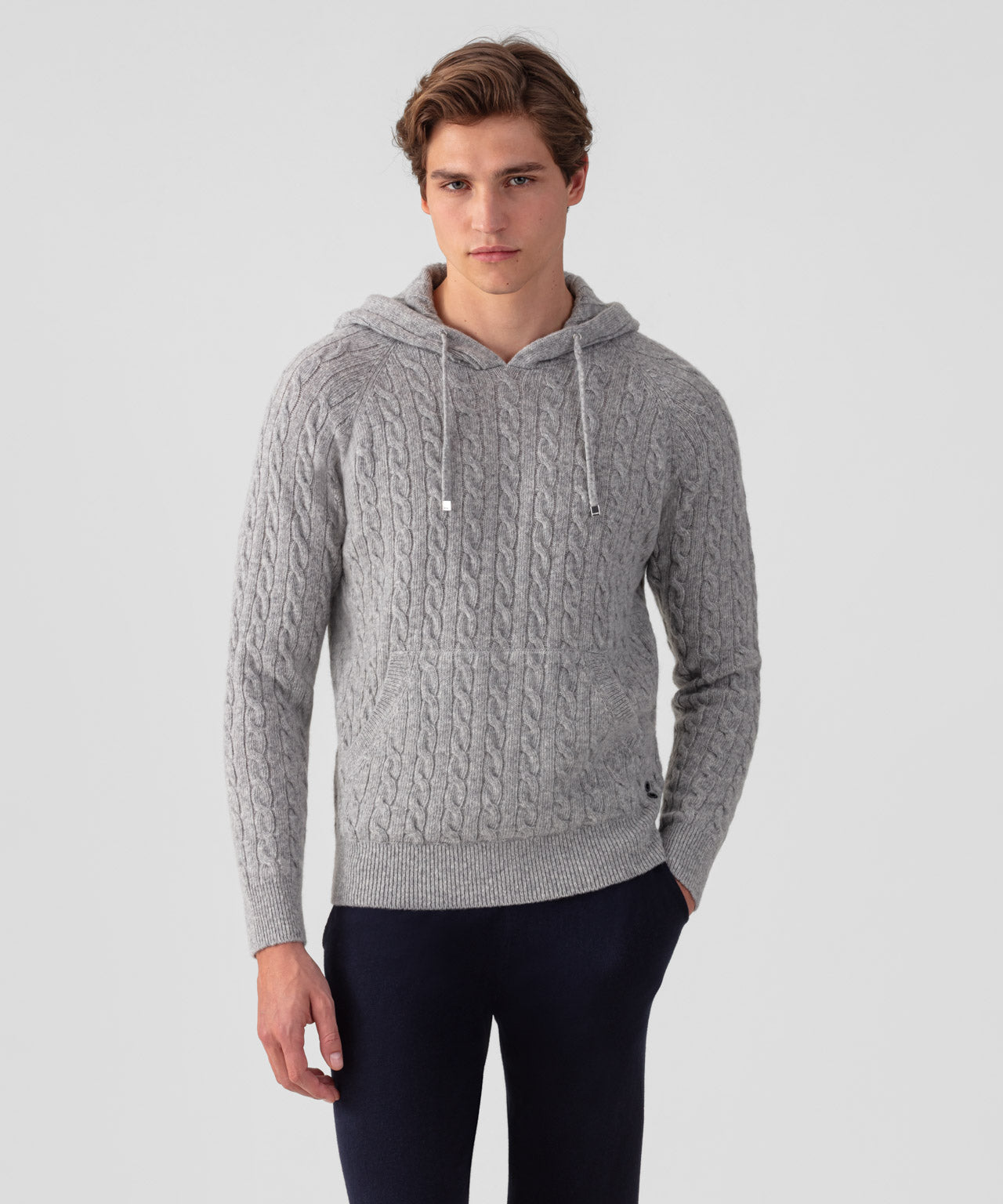 Wool Cashmere Telemark Hoodie: Grey Melange