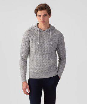 Wool Cashmere Telemark Hoodie: Grey Melange