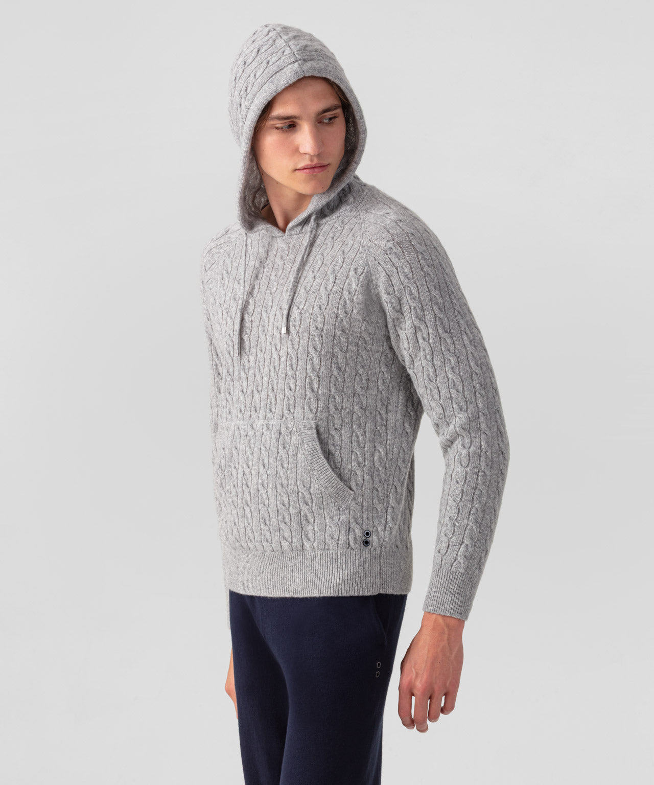 Wool Cashmere Telemark Hoodie: Grey Melange