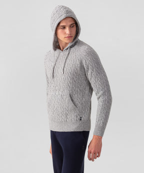Wool Cashmere Telemark Hoodie: Grey Melange