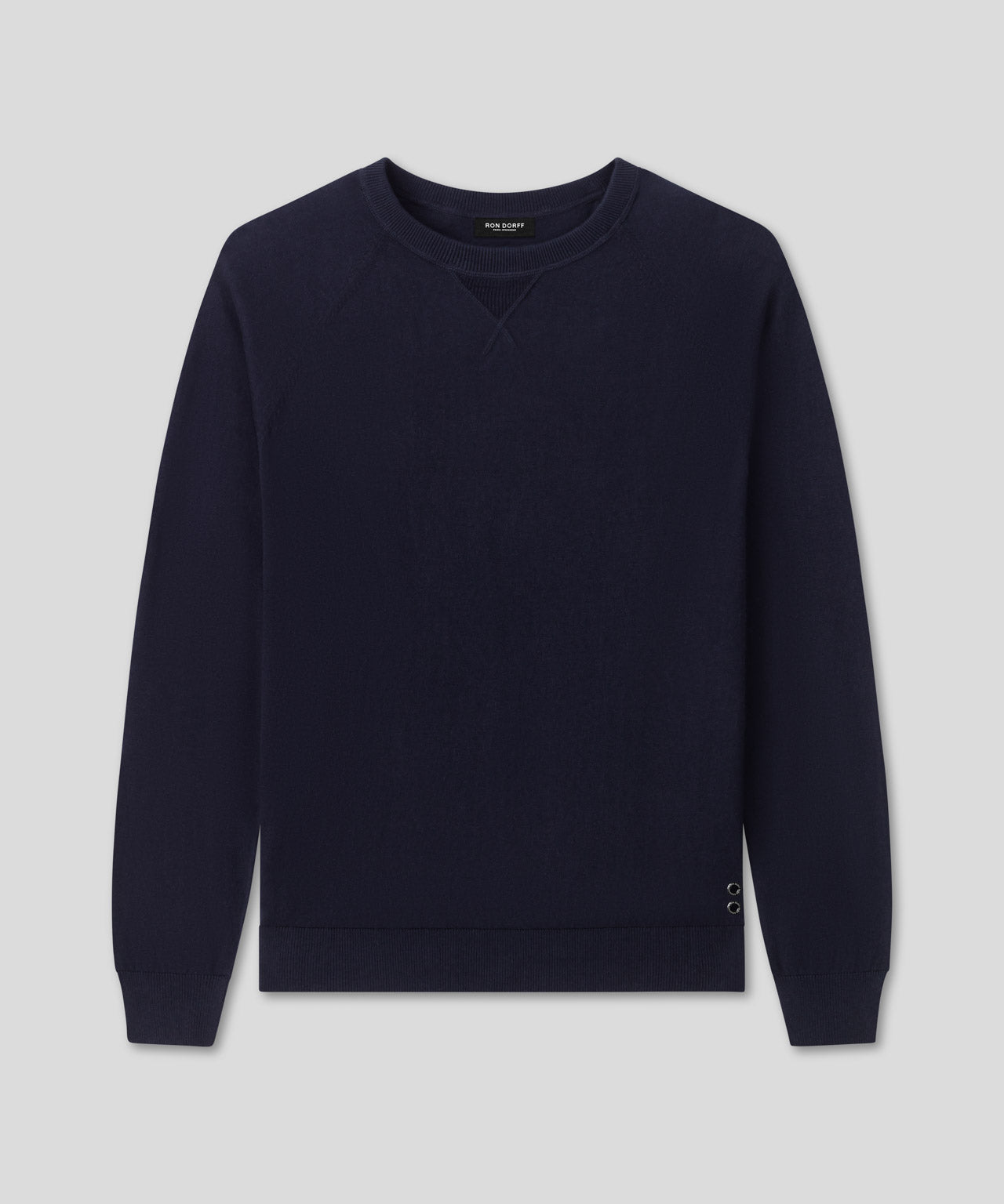Light Cotton-Silk Raglan Sweater: Navy