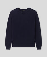 Light Cotton-Silk Raglan Sweater: Navy