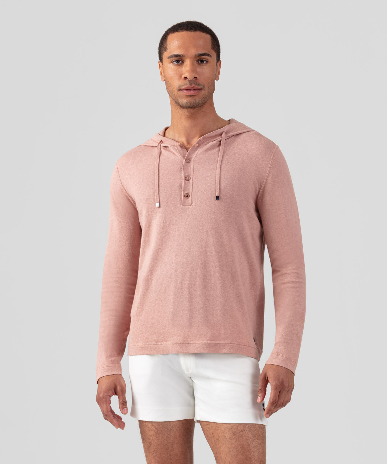 Light Cotton-Silk Hoodie: Woodrose