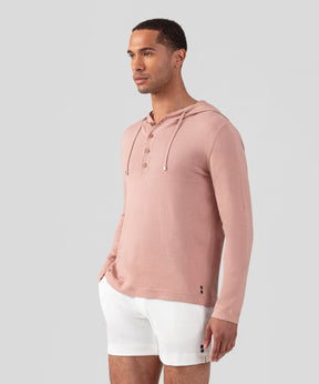 Light Cotton-Silk Hoodie: Woodrose