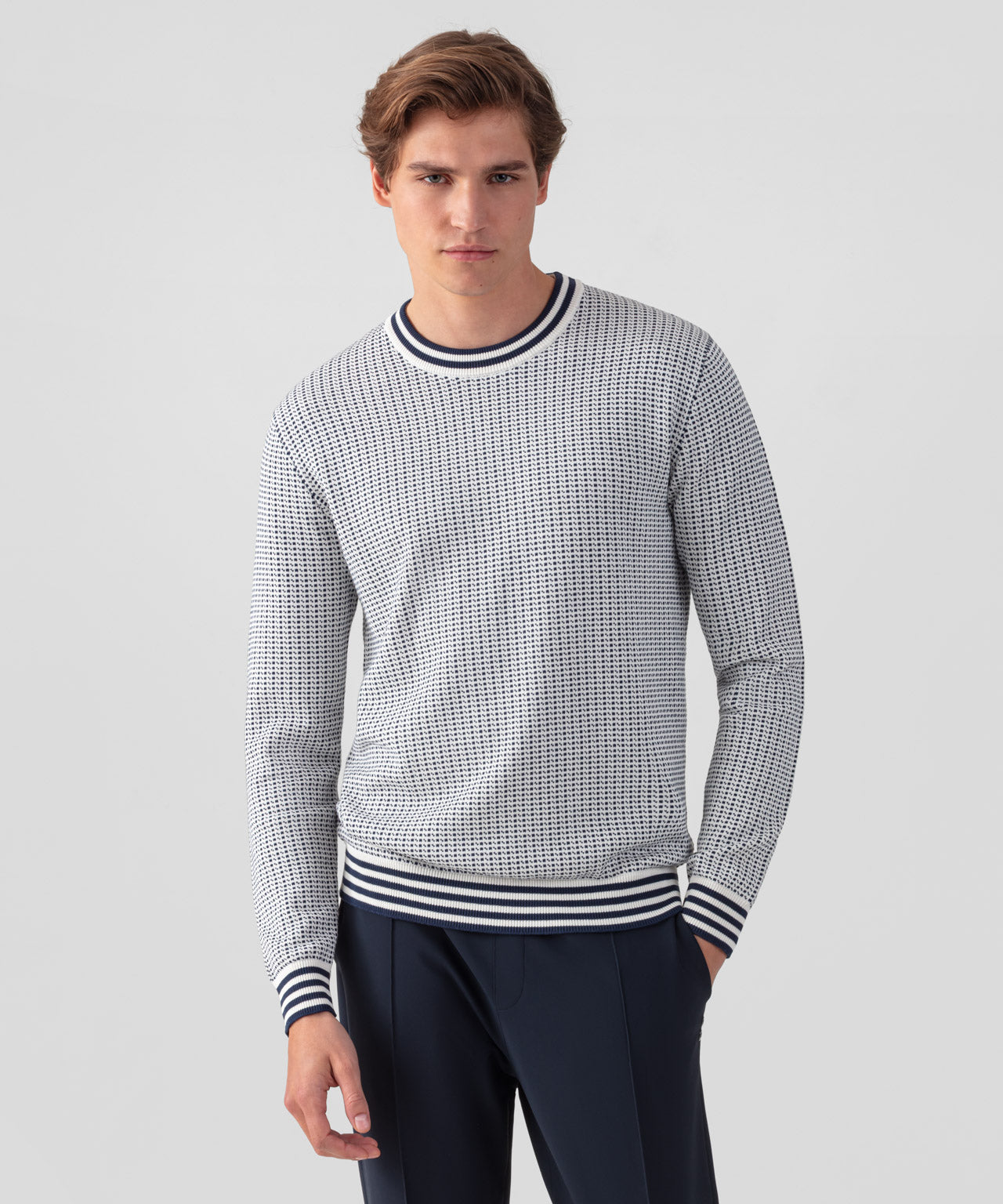 Cotton-Silk Nordic Sweater: Off White