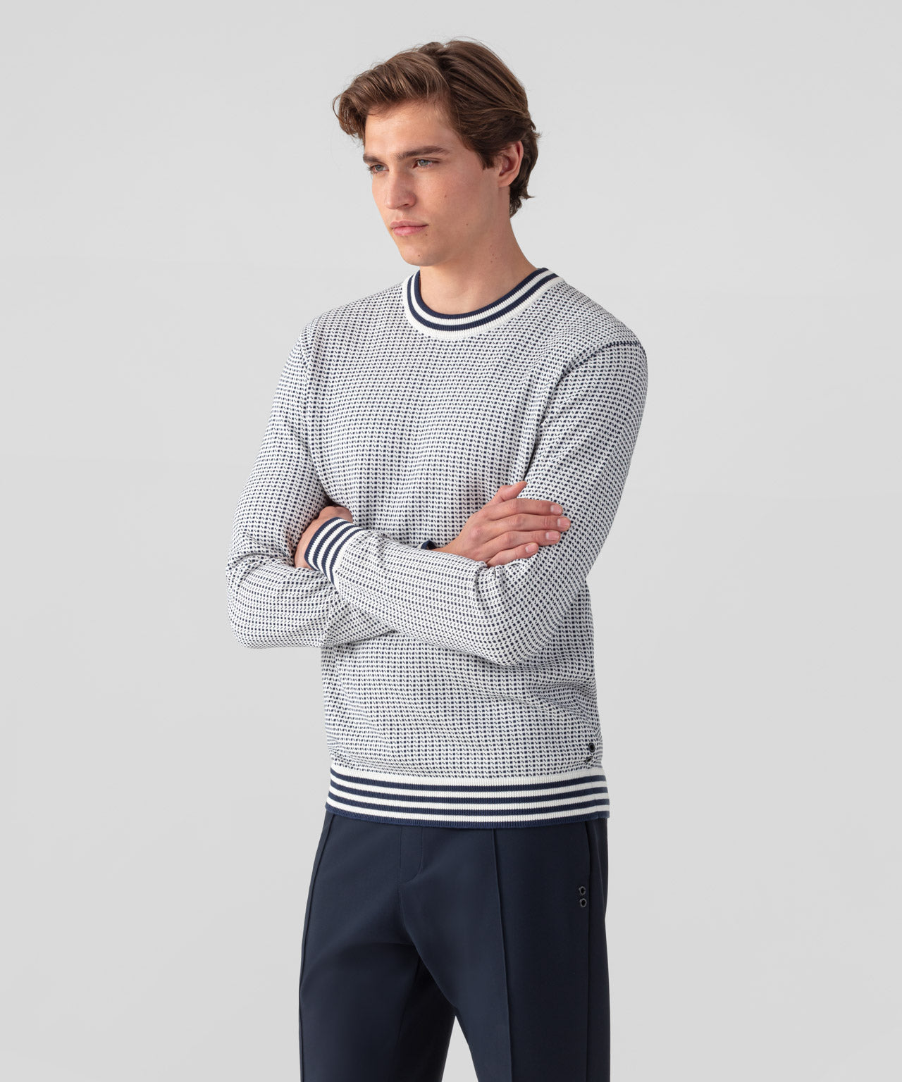 Cotton-Silk Nordic Sweater: Off White