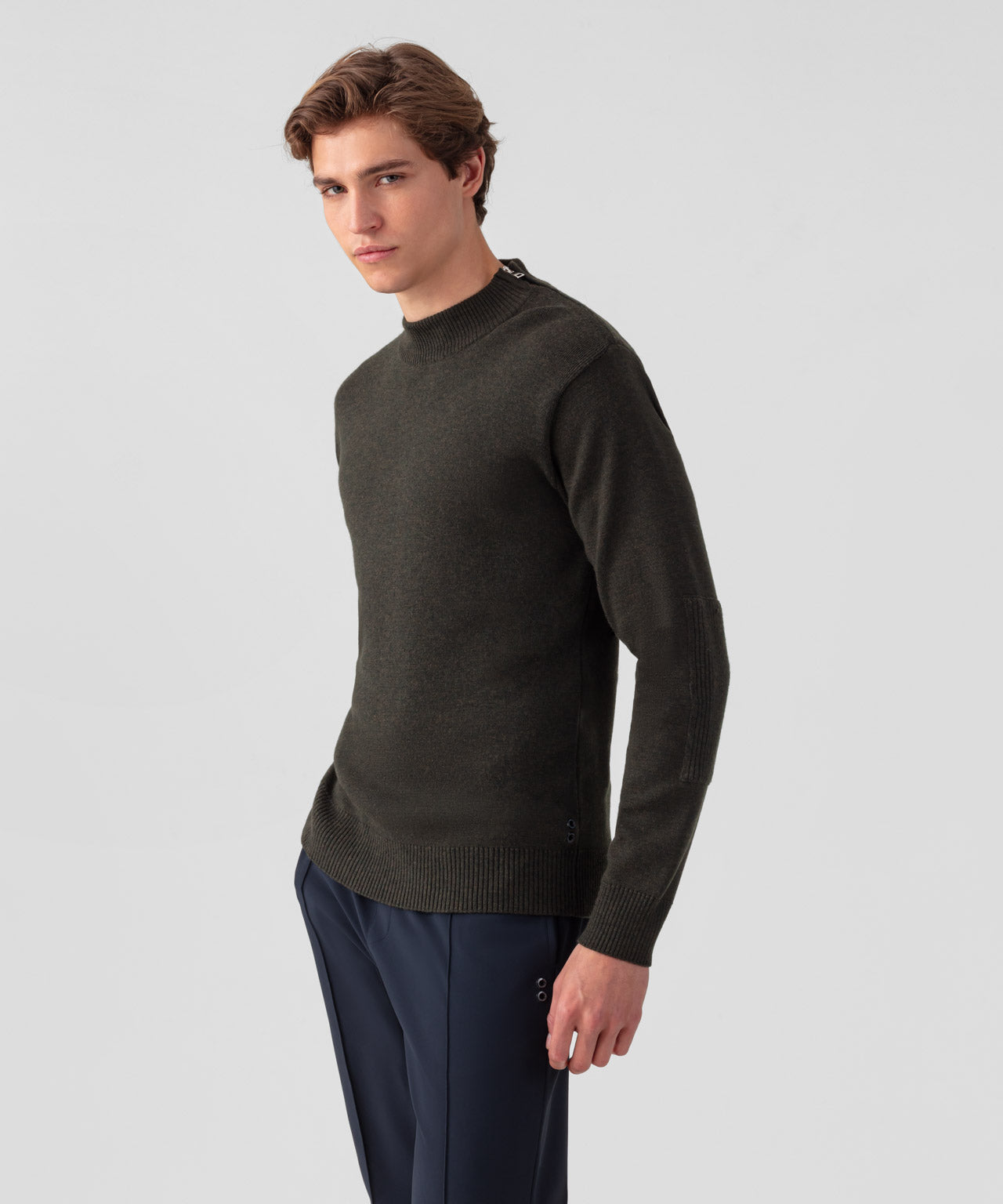 Army Merino Wool Sweater: Dark Khaki
