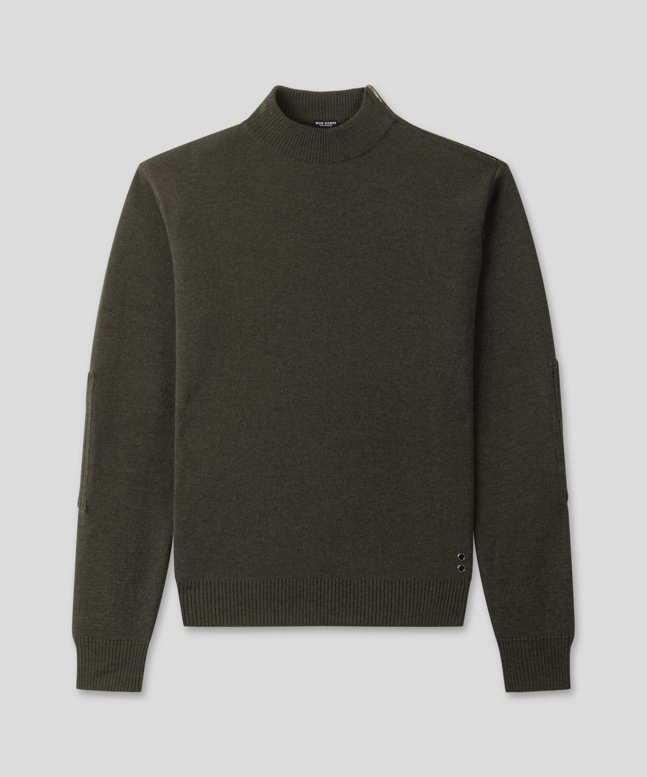 Pull en laine mérinos: Kaki foncé